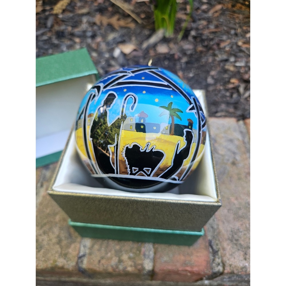 Pier 1 Imports 2015 Li Bien Nativity Scene Blown Glass Christmas Ornament